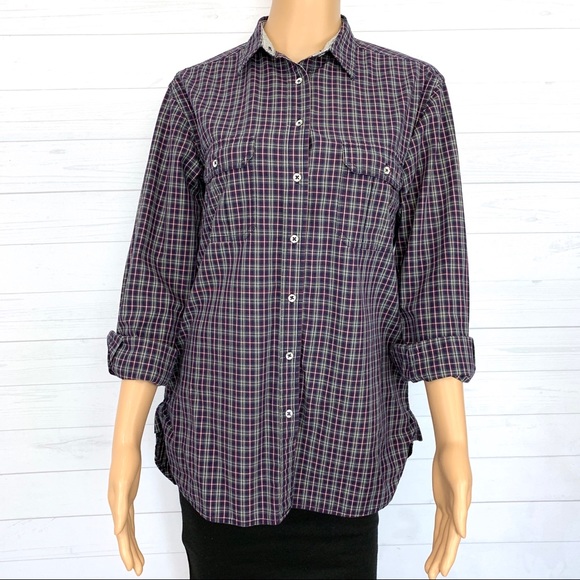 Rag & Bone Plaid Button Front Tunic Long Sleeve Shirt Women’s Size XS - Picture 3 of 10
